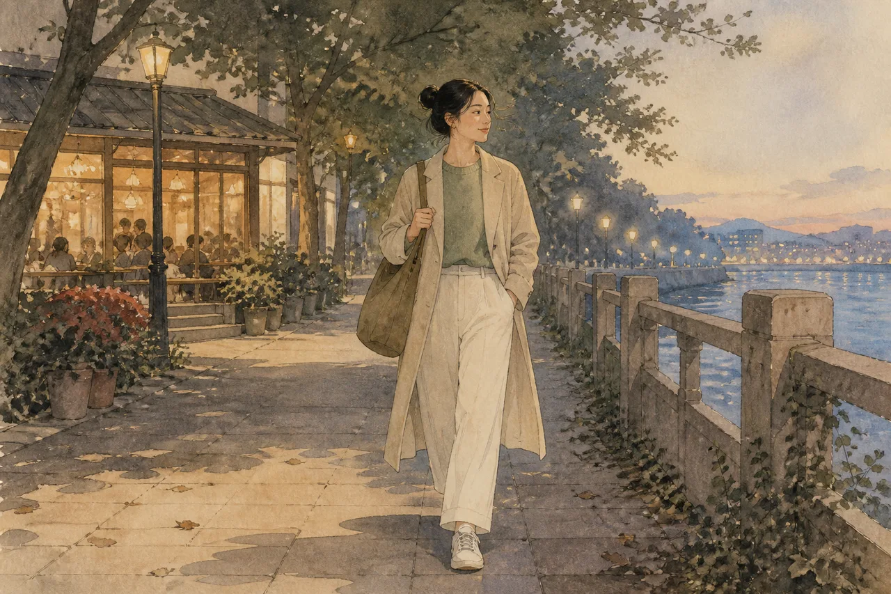 见面后独自沿河回家的人把手机收起,安静整理自己的感受